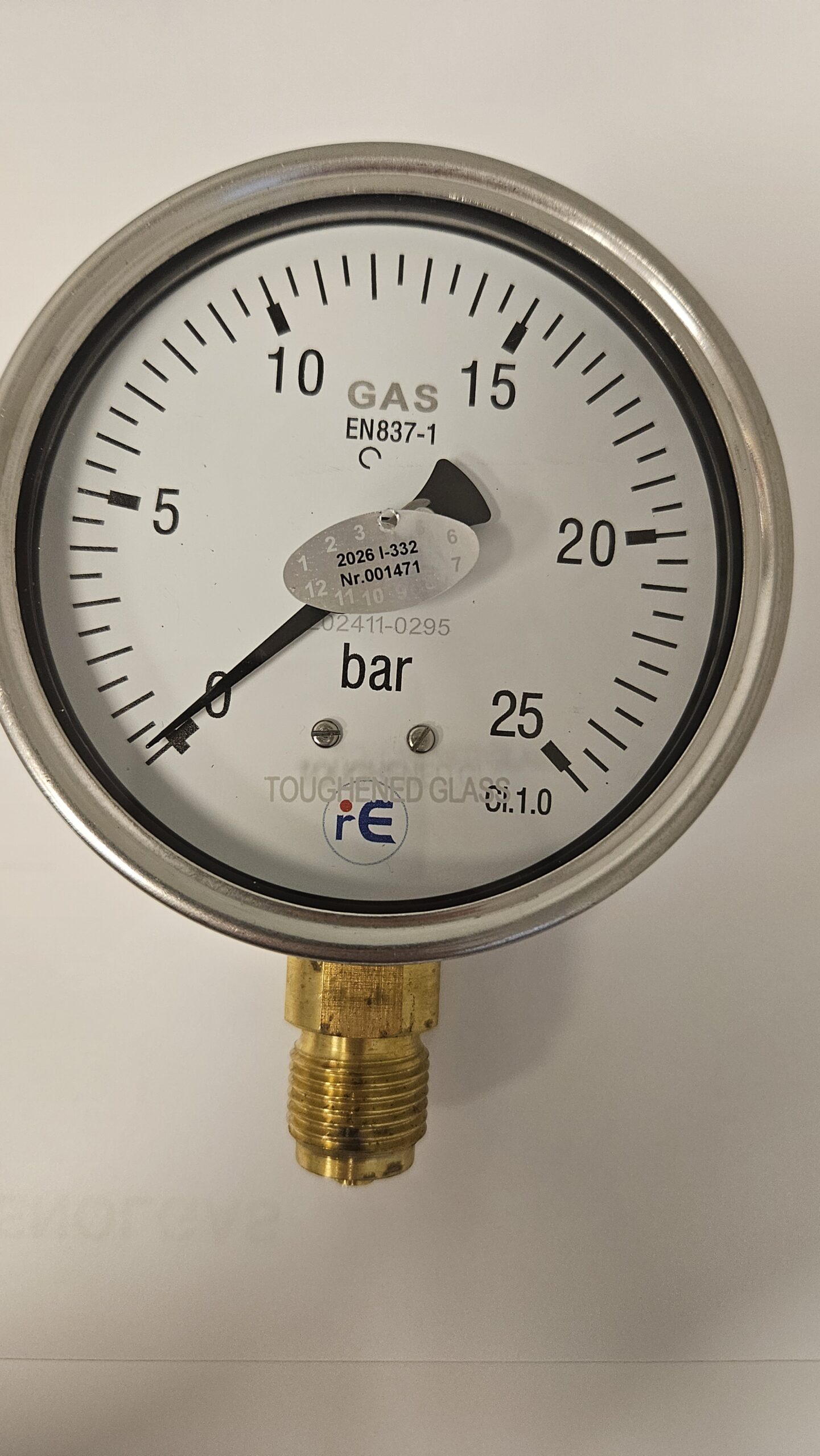 Manometrs g1/2"LM Re,0-25 bar Cl 1,0% misiņš